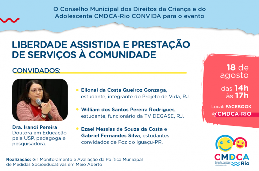 CMDCA-Rio realiza live sobre Medidas Socioeducativas em Meio Aberto
