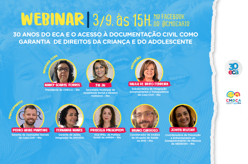 CMDCA-Rio faz webinar sobre acesso à documentação civil