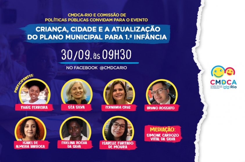 CMDCA-Rio convida para live sobre 1º Infância