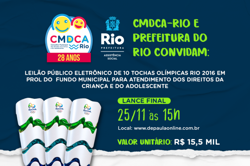 CMDCA-RIO FARÁ LEILÃO DE TOCHAS OLIMPÍCAS DA RIO 2016